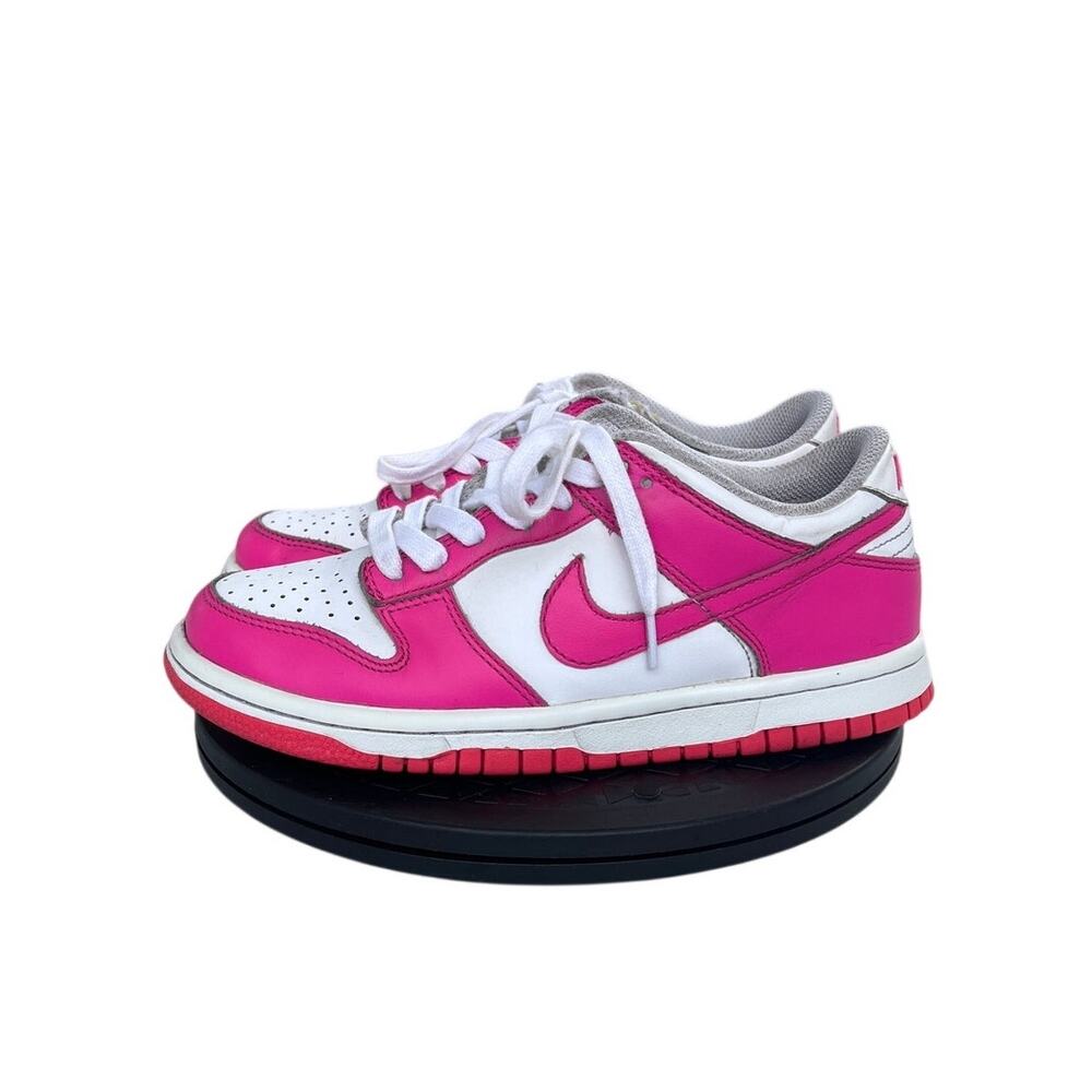 Girls Nike Dunk Low "Laser Fuchsia" Sneakers Shoes Size 4.5 Fuchsia White